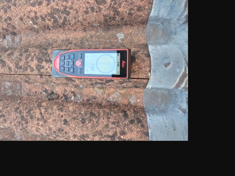 Roof pitch measured during a building survey